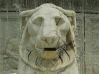 Stone lion statue